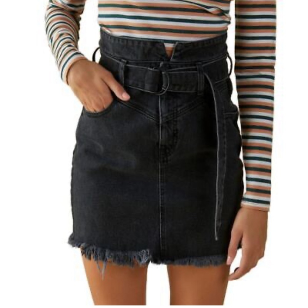 Guess NWOT denim mini skirt with belt buckle